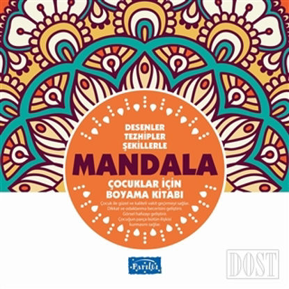 Desenler Tezhipler ekillerle Mandala Turuncu Kitap