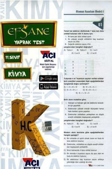 11.Sınıf Kimya Yaprak Test resmi