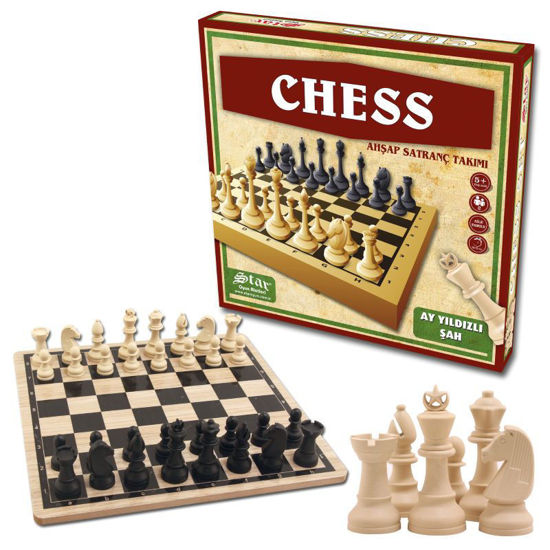 Star Chess Ahşap Satranç Takımı resmi