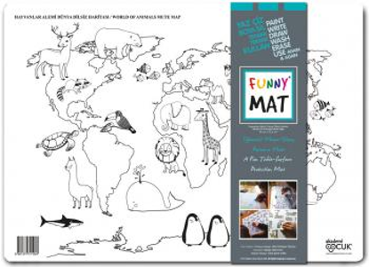 Funny Mat - Hayvanlar Alemi Dilsiz Dünya Haritası resmi