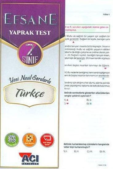 7. Sınıf Türkçe Efsane Çek Kopart Yaprak Test resmi