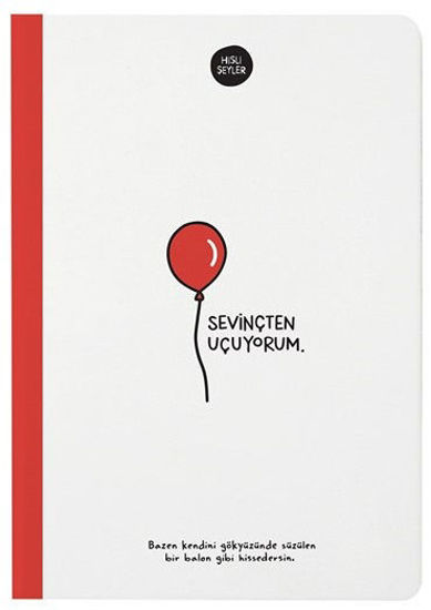 Hisli Şeyler 14x20 Çizgili Defter - Sevinçten Uçuyorum resmi