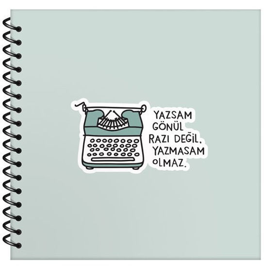 Hisli Şeyler 16x15 Çizgili Defter - Yazsam Gönül Razı Değil Yazmasam Olmaz resmi