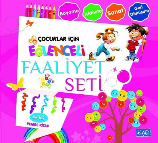 Çocuklar İçin Eğlenceli Faaliyet Seti - Pembe Kitap resmi