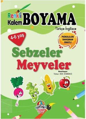 Renkli Kalem Boyama - Sebzeler Meyveler resmi