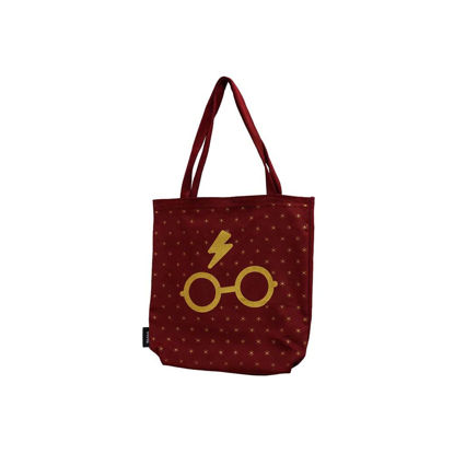 Harry Potter Gözlük Bez Çanta Gabardin Bordo resmi