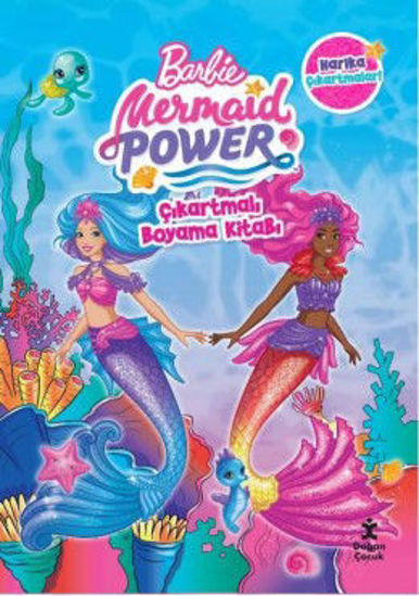 Barbie Mermaid Power Çıkartmalı Boyama Kitabı resmi