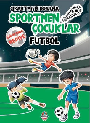 Sportmen Çocuklar - Futbol - Çıkartmalı Boyama resmi