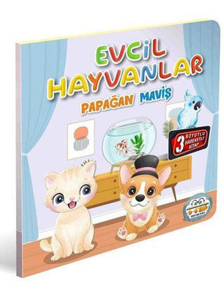 Evcil Hayvanlar Papağan Maviş - 3 Boyutlu Hareketli Kitap resmi