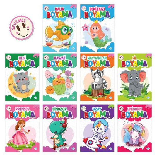 Sevimli Boyama Seti - 10 Kitap Takım resmi