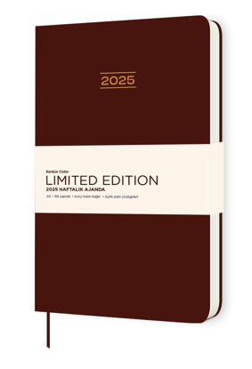 2025-A5 Ciltli Limited Edition Haftalık Ajanda - Bordo resmi