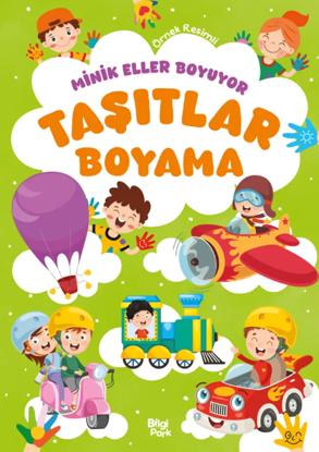 Minik Eller Boyuyor - Taşıtlar Boyama Kitabı resmi