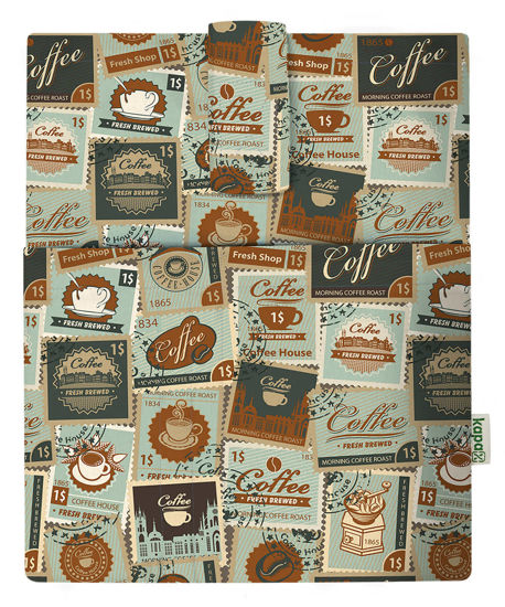 Mona Kitap Kılıfı Cepli - Kahve-Pul - 20x25 resmi