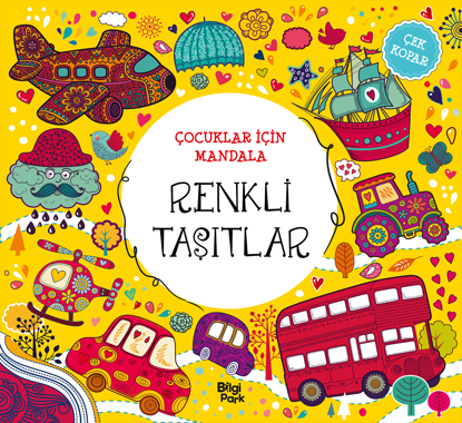 Çocuklar İçin Mandala - Renkli Taşıtlar resmi