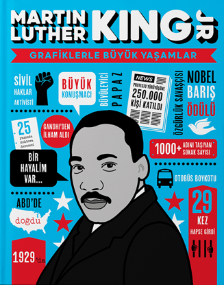 Martin Luther King JR - Grafiklerle Büyük Yaşamlar - Ciltli resmi