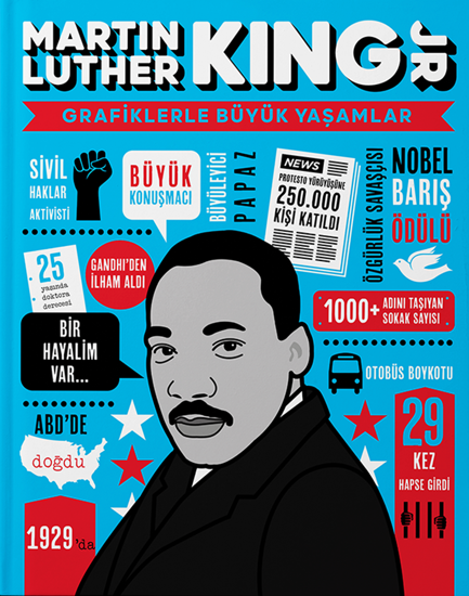 Martin Luther King JR - Grafiklerle Büyük Yaşamlar - Ciltli resmi