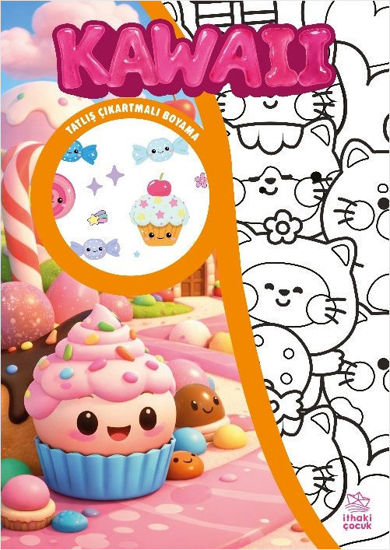 Kawaii - Çıkartmalı Boyama Kitabı resmi