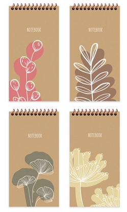 La Plume Flora 10X19 80 Yaprak Çizgili Spiralli Sert Kapak Defter resmi