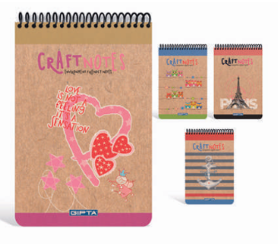 Craft Notes Spiralli Sert Kapak Bloknot A6 100 Yaprak Çizgili resmi