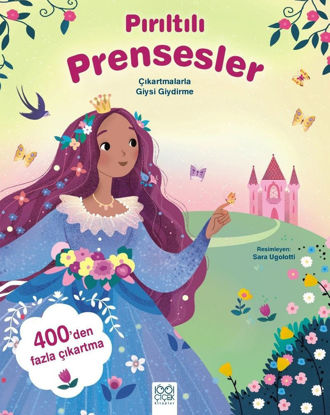 Pırıltılı Prensesler Çıkartmalarla Giysi Giydirme resmi