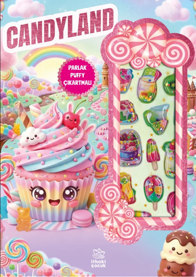 Candyland - Puffy Parlak Çıkartmalı Boyama Kitabı resmi