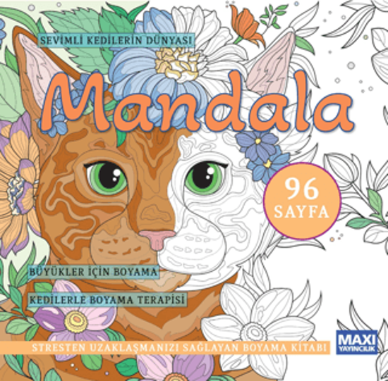 Sevimli Kedilerin Dünyası Mandala resmi