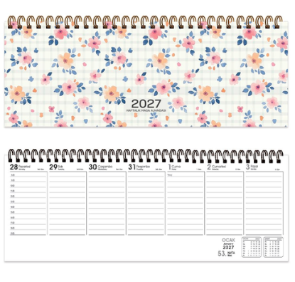Haftalık Masa Ajandası-Çiçek 2027 - 12x33,5 Spr. resmi