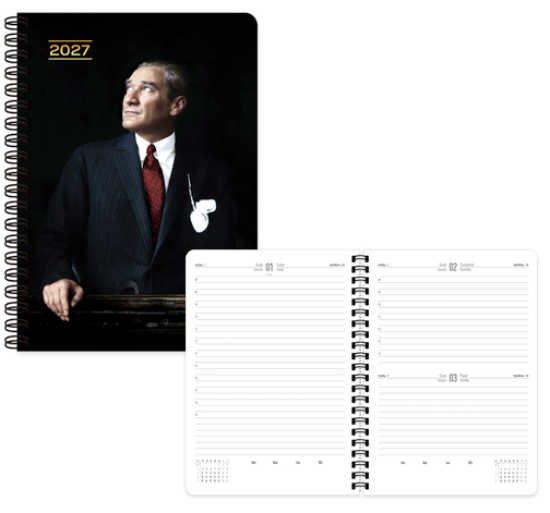 Cumhurbaşkanı 17x24 Atatürk Günlük Spiralli Ajanda 2027 resmi
