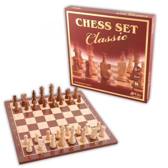 Chess Set Classic Büyük - Ahşap resmi