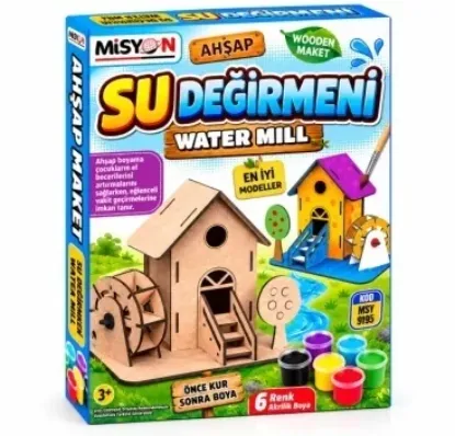Ahşap Su Değirmeni Boyama resmi