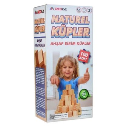 Naturel Ahşap Küpler 100 Parça resmi